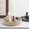 High-end and exquisite foreign trade tray, light luxury, round and high-end feel, key, European golden crystal, Nordic plate decoration details Picture
